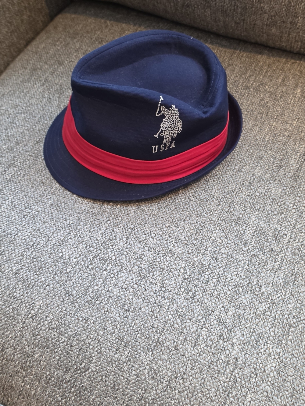 U.S. Polo Assn. Navy Hat with Red Band and Polo Logo